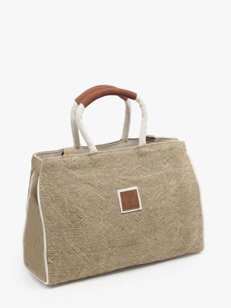Sac Porté Main Naturel Le voyage en panier Beige naturel PM807 vue secondaire 2