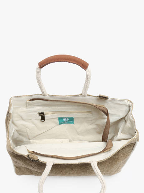 Sac Porté Main Naturel Le voyage en panier Beige naturel PM807 vue secondaire 3
