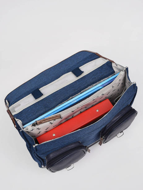 Cartable 2 Compartiments Cameleon Bleu vintage fantasy PBVGCA35 vue secondaire 4