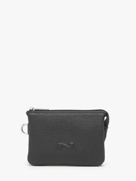 Porte-monnaie 2 Compartiments Cuir Nathan baume Noir original n 302N