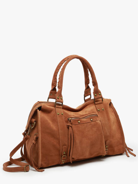 Sac Porté épaule A4 Velvet Cuir Milano Marron velvet VE24095 vue secondaire 2