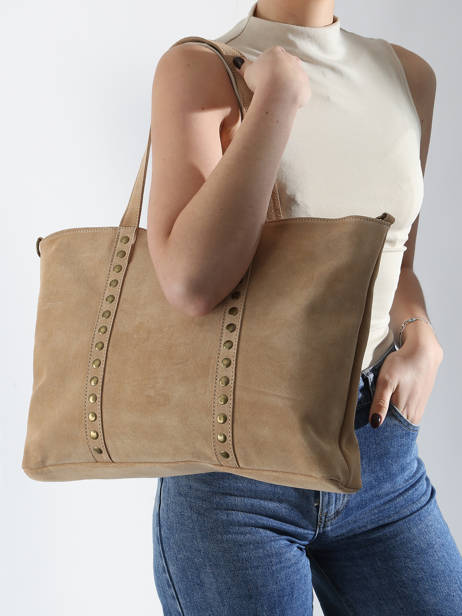 Sac Porté épaule Velvet Cuir Milano Beige velvet VE24113 vue secondaire 1