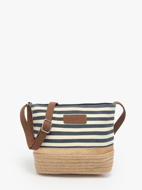 Sac Bandoulière Mariniere Le voyage en panier Bleu mariniere PM796