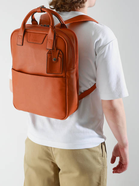 Sac à Dos Business Flandres 2 Compartiments Cuir Etrier Orange flandres EFLA8272 vue secondaire 1