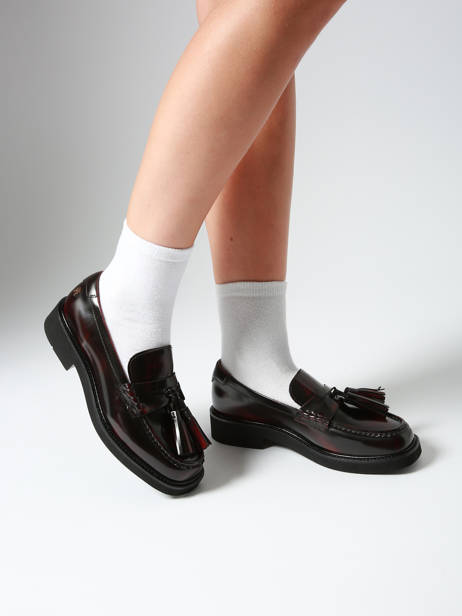 Mocassins En Cuir Tommy hilfiger Rouge accessoires 8749XJS vue secondaire 1