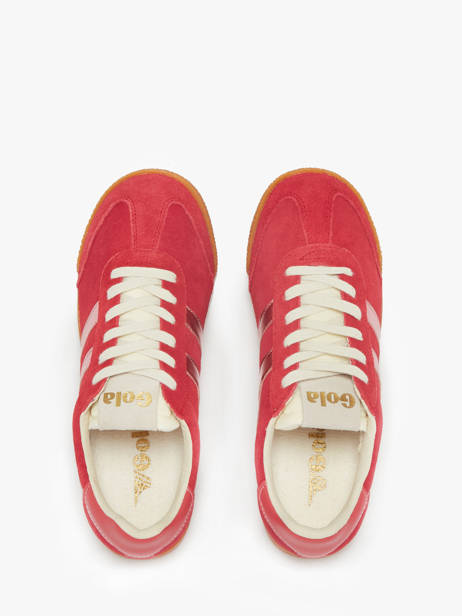 Sneakers Elan Glitz En Cuir Gola Rouge accessoires CLB790 vue secondaire 3