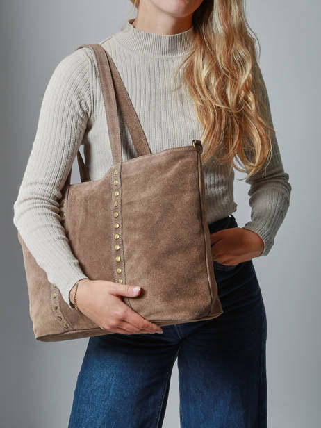 Sac Porté épaule Velvet Cuir Milano Beige velvet VE24113 vue secondaire 1