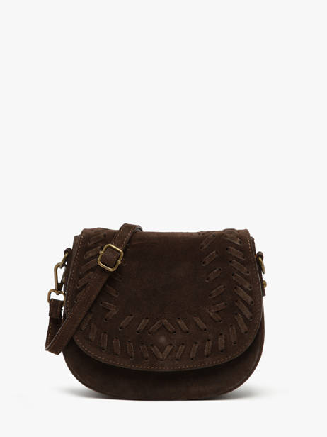 Sac Bandoulière Velvet Cuir Milano Marron velvet VE25062