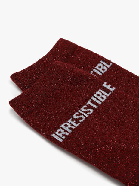 Chaussettes Femme Têtue Long Glitter Pieces Rouge girl 17162499 vue secondaire 1