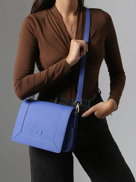 Sac Bandoulière Rotterdam Cuir Nathan baume Bleu mondrian 3 vue secondaire 1