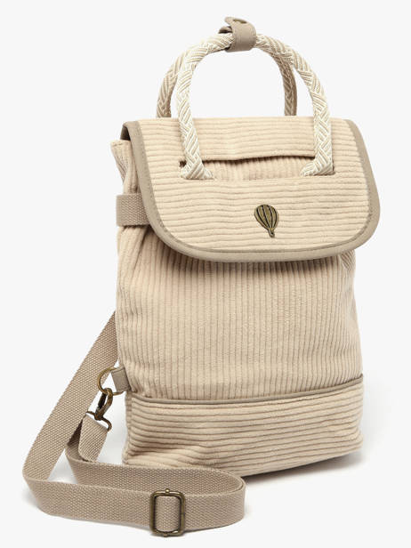 Sac à Dos Le voyage en panier Marron velours AHP241 vue secondaire 2