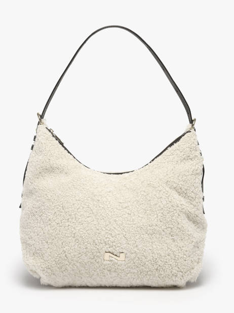 Sac Porté épaule Carrie Winter Cuir Et Mouton Nathan baume Beige vogue S