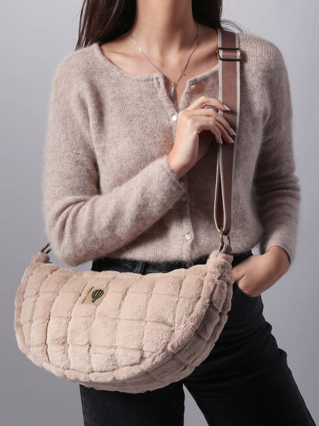 Sac Bandoulière Quadri Polyester Le voyage en panier Marron quadri AHP269 vue secondaire 1