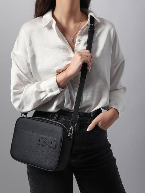 Sac Bandoulière N City Louvain Cuir Nathan baume Noir n city 7 vue secondaire 1