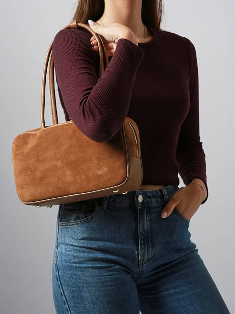 Sac Porté épaule Velvet Caviar Cuir Milano Marron velvet caviar VC25093 vue secondaire 1