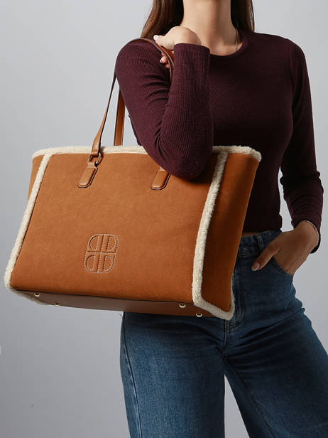 Sac Porté épaule Brit Laurent david Marron ld bags 988 vue secondaire 1