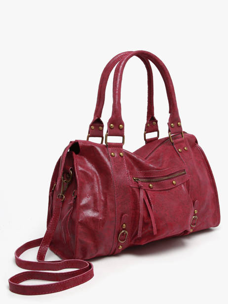 Sac Porté épaule A4 Spazzolato Cuir Milano Rouge spazzolato SP24095 vue secondaire 2