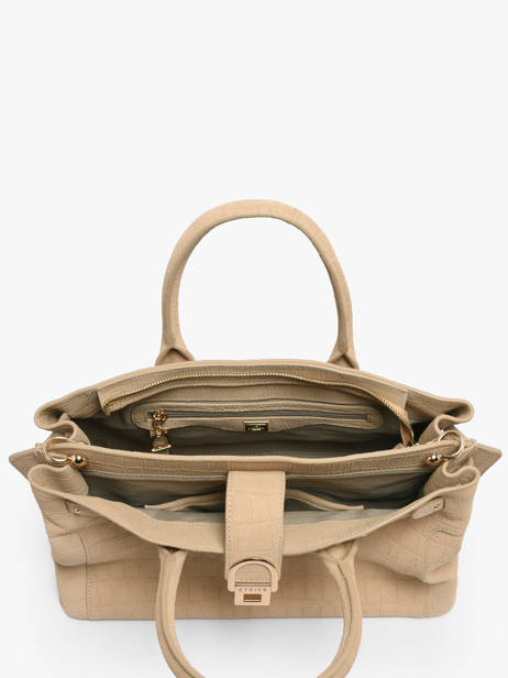 Sac Porté Main M Equestre Croco Cuir Etrier Beige equestre croco EEQC142M vue secondaire 3