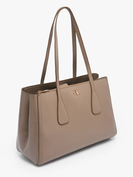 Sac Porté épaule Hardware Monogram Polyester Calvin klein jeans Marron hardware monogram 4F3442G vue secondaire 1