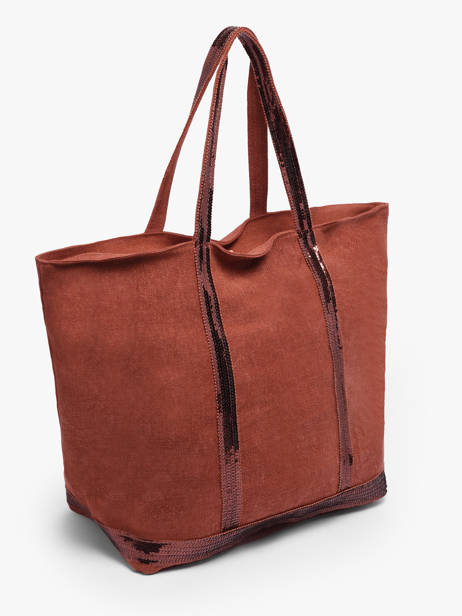 Le Cabas L Lin Paillettes Vanessa bruno Rouge cabas lin 31V40409 vue secondaire 2