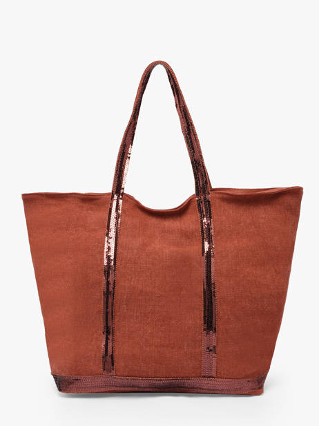 Le Cabas L Lin Paillettes Vanessa bruno Rouge cabas lin 31V40409 vue secondaire 4