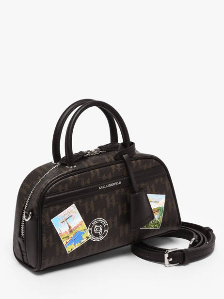 Sac Bowling K/ikon Mono Cuir Karl lagerfeld Marron k ikon B1W30025 vue secondaire 2