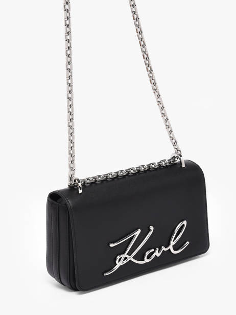Sac Bandoulière K Signature Cuir Karl lagerfeld Noir k signature B1W30046 vue secondaire 2