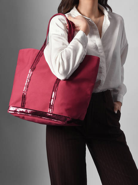 Le Cabas L Paillettes Vanessa bruno Rose cabas 1V40315 vue secondaire 1