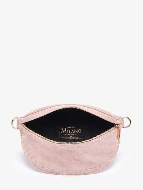 Sac Banane Cuir Milano Rose velvet VE25111 vue secondaire 3