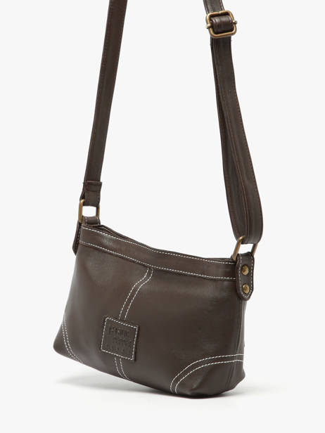 Sac Bandoulière Seam Cuir Basilic pepper Marron seam BSEA01 vue secondaire 1