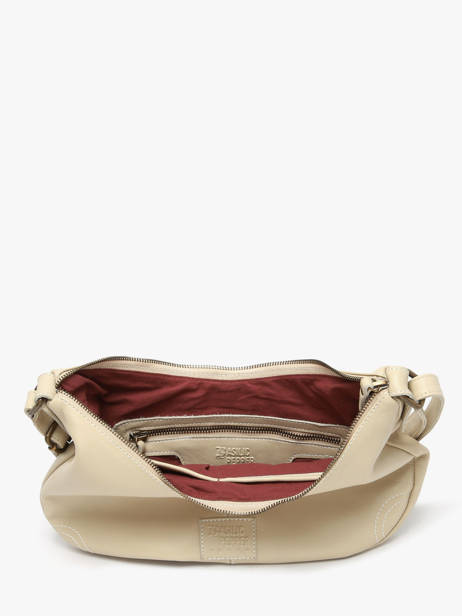 Sac Bandoulière Seam Cuir Basilic pepper Beige seam BSEA03 vue secondaire 2