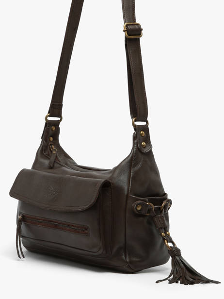 Sac Bandoulière Cow Cuir Basilic pepper Marron cow BCOW86 vue secondaire 1