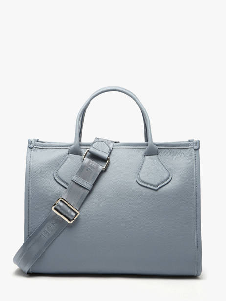 Cabas Zippé M Jour Cuir Lancel Bleu jour A12996 vue secondaire 3