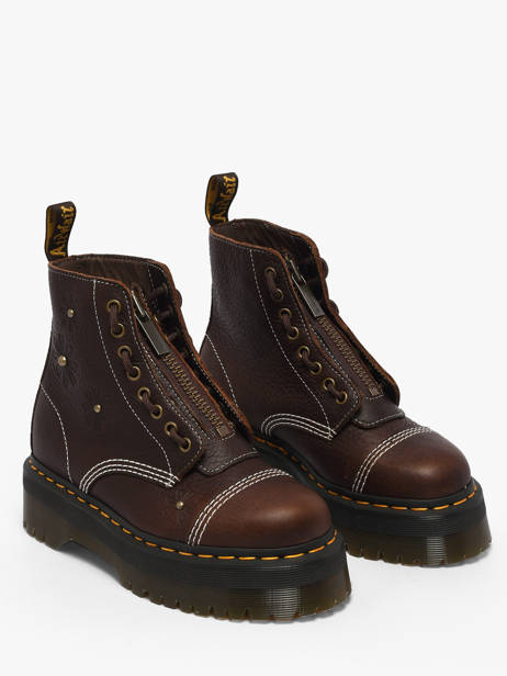 Boots En Cuir Dr martens Marron women 42818200 vue secondaire 1