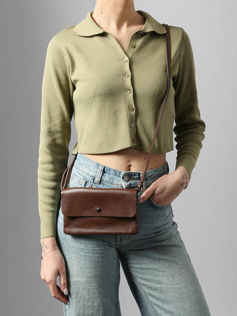 Sac Bandoulière Caviar Cuir Milano Marron caviar CA23067 vue secondaire 1