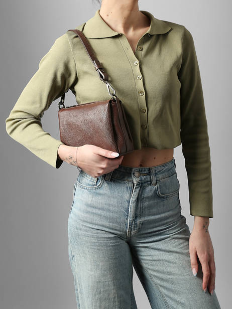 Sac Bandoulière Caviar Cuir Milano Marron caviar CA25065 vue secondaire 1