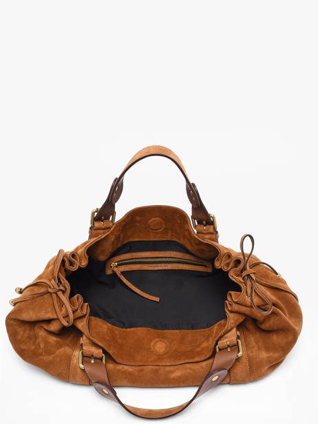 Sac 24h Cuir Velours Gerard Darel Gerard darel Marron folk DDS01407 vue secondaire 2