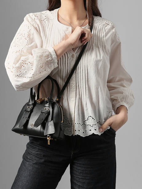 Sac Bandoulière Love Bag Icon Cuir Pinko Noir love bag icon 5333A0QO vue secondaire 1