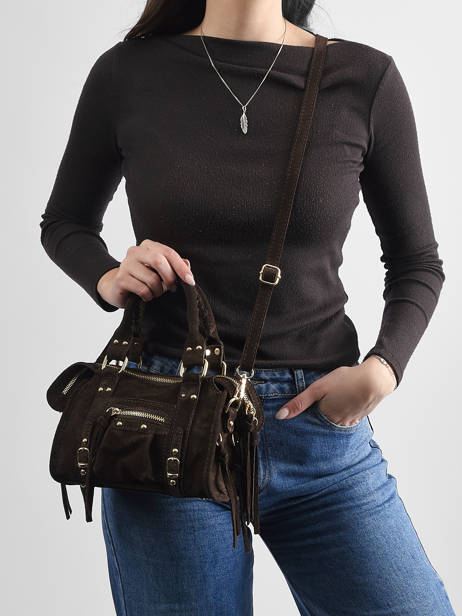 Sac Bandoulière Velvet Cuir Milano Marron velvet VE24092O vue secondaire 1