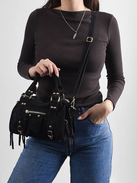 Sac Bandoulière Velvet Cuir Milano Noir velvet VE24093O vue secondaire 1