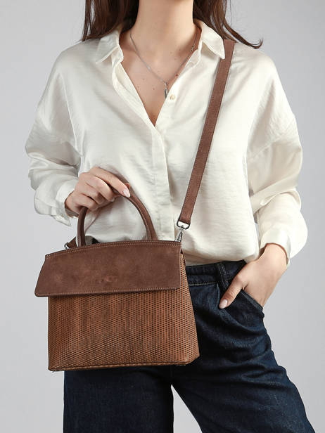 Sac Bandoulière Clarita Cuir Texturé Nathan baume Marron nathan 18TX vue secondaire 1