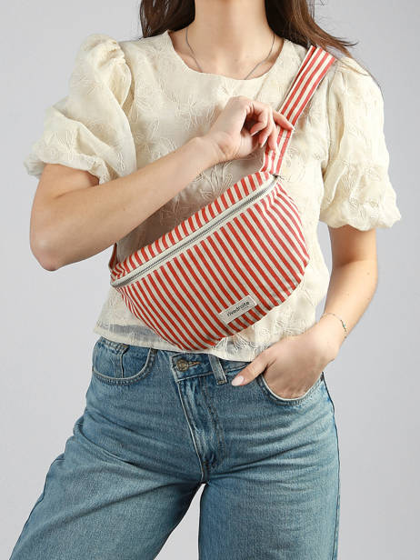 Le Sac Banane Custine Striped Coton Recyclé Rivedroite Rouge spring striped CUSTSTRI vue secondaire 1