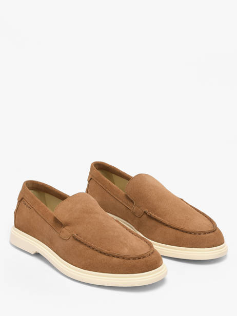 Mocassins En Cuir Gant Marron men BOERG146 vue secondaire 1