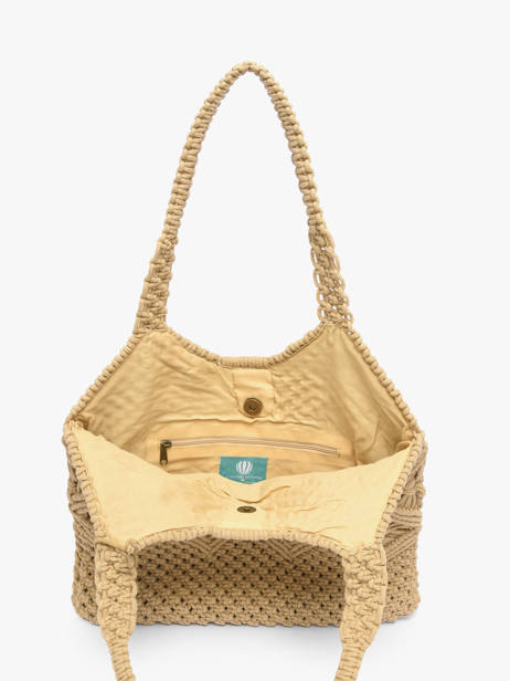 Sac Porté épaule Estival Coton Le voyage en panier Beige estival PM941 vue secondaire 3