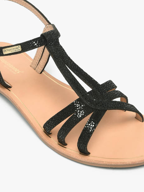 Flip Flops In Leather Les tropeziennes Black women HAMELIE other view 2