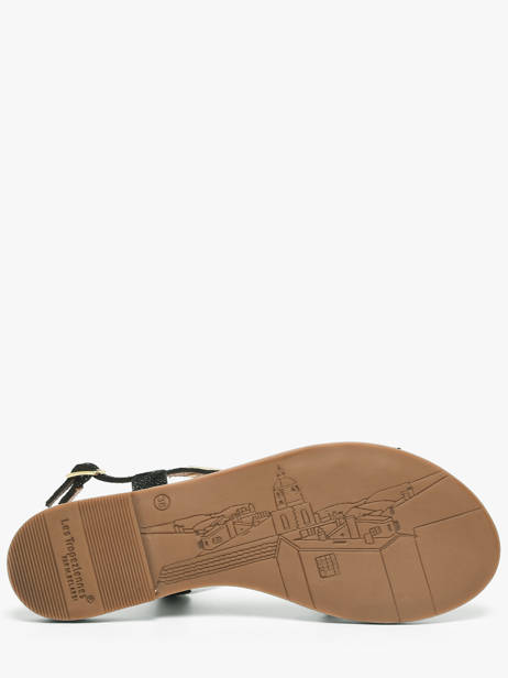 Flip Flops In Leather Les tropeziennes Black women HAMELIE other view 4
