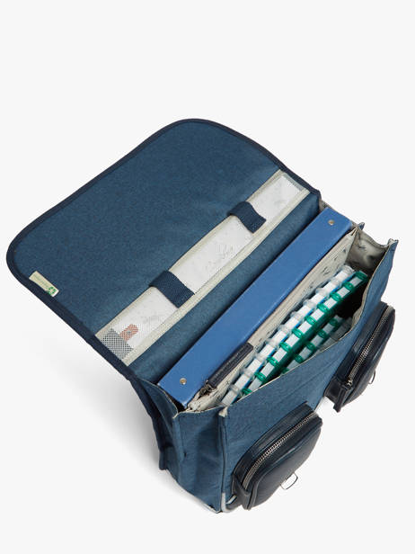 Cartable 2 Compartiments Cameleon Bleu vintage color CA146Q vue secondaire 4