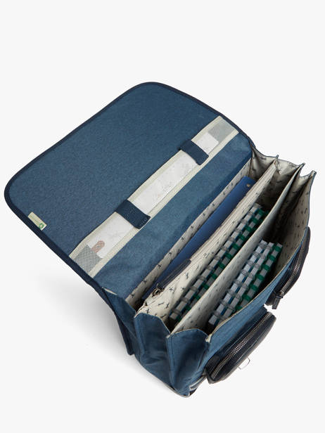 Cartable 3 Compartiments Cameleon Bleu vintage color VIC-CA41 vue secondaire 4