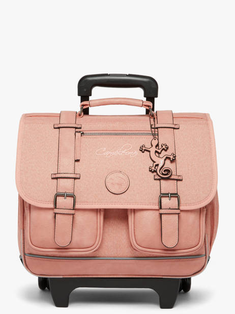 Cartable à Roulettes 2 Compartiments Cameleon Rose vintage color CR38