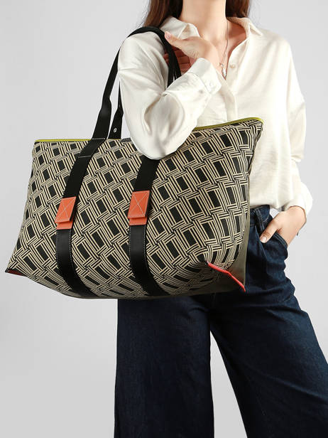 Sac Cabas Zippé L Mistral Rollable Nylon Et Cuir Lancel Noir mistral A13998 vue secondaire 1